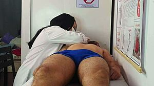 nurse eyes bulge at throbbing erection begging for her wet mouth attention