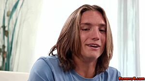 Rissa May blindfolded naked on bed stepbrother Axel Haze takes virginity doggystyle blowjob cumshot