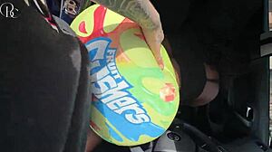 Big Ass Ebony in Tight Shorts Fucked Through Gloryhole Doggystyle at Car Wash