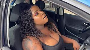 Big Ass Ebony in Tight Shorts Fucked Through Gloryhole Doggystyle at Car Wash