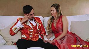 blonde ditz deepthroats shaved pussy licked fucked in hd depravity