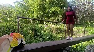 Ever Fucked a Dripping Latina Tourist Outdoors? Big Ass Woods Pound with Juicy Pussy Lick