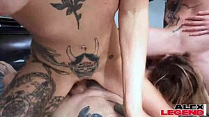 Inked Chicks Nova Flame and Nicole Saphire Lesbian Lezdom Dildo Orgasm Wet Pussy Play