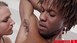 Ever seen a black monster cock oiled up for interracial group riding?