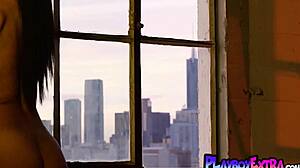 Sensational Ebony Boxer Teen Fatima Kojima Warms Tight Nude Body