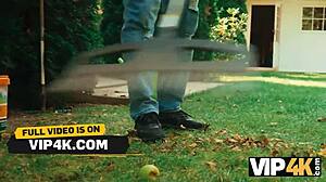 Vip4k. Beautiful Brunette Helps Father-in-Law But Ends In Hardcore Fuck