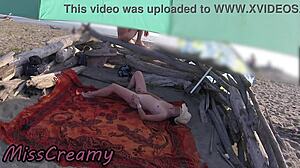 hey, check out my teacher flashing and touching herself on the beach for voyeurs misscreamy