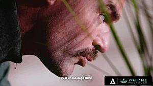 What if your hot milf boss joins nuru oil threesome, face-sitting her sexy French intern's pussy?