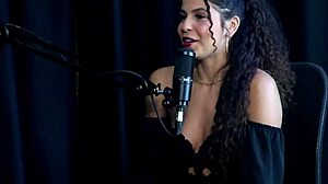 Sweet Karolzinha's tiny tits shine in sheer red model chat