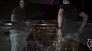 Skinny Italian pornstar Mini Stallion rides monster black cock cowgirl style with dirty talk and handjob warm-up in Rome.