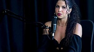 Sweet Karolzinha's tiny tits shine in sheer red model chat