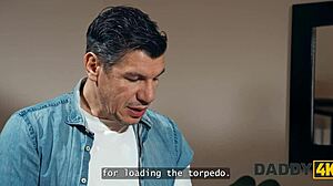 daddy4k my slutty gf with small tits shaved pussy fucked my stepdad in heels stockings cheating