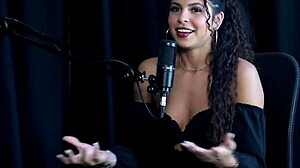 Sweet Karolzinha's tiny tits shine in sheer red model chat