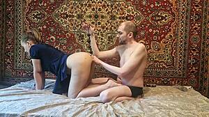 Russian Amateur's Anal Beads Stretch Gaping Asshole Tease