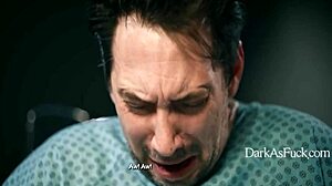 Demon Fucks Nurse Bent Over Hospital Bed Squirting Milk in Her Mouth