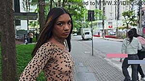 brazilian amazon picked off street sucks two monster cocks dap atm no pussy