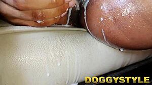 sweet virgin young pussy fingered hard with huge dildo!