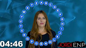 myss alessandra bends over in my sexy game parody hoping for big cock prize deepthroat ride