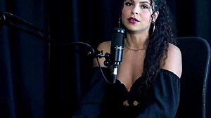 Sweet Karolzinha's tiny tits shine in sheer red model chat