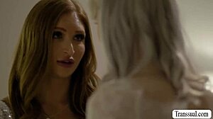 Shemale bride pounds horny bridesmaid's wet pussy on wedding day