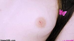 her long hair sways as cute brunette bares sexy curves