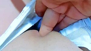 office bathroom hides pretty teen fingering shaved wet pink pussy