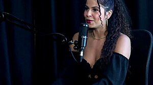 Sweet Karolzinha's tiny tits shine in sheer red model chat