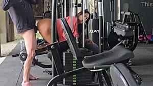 i pound hot brunette in gym and creampie her deep