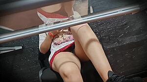 cute argentinian latina nataly flashes tits and ass in miniskirt upskirt