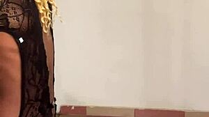 dancer sways hips seductively in her sexy performance routine