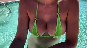 Italian Big Tits Milf Artemisia Love Micro Bikini Pool Tease
