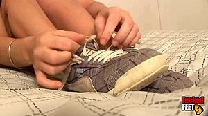 Crystal Frost's Sexy Feet Wrap Around His Sliding Dick