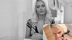 innocent blonde babe with huge natural tits falls for the trick and ends up loving every second