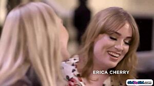 Step mom rims shemale erica cherry's smooth asshole on girldogirl close up