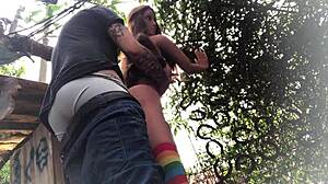 feeling the rush as amateur fuck doll gets anal toyed outdoors public no quintal