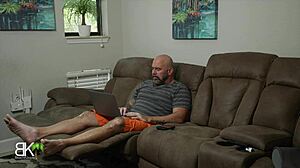 Ghostface milf delivers sloppy halloween handjob on huge cock