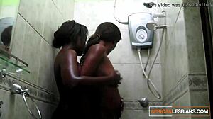 Can Ebony Lesbians' Shower Fingering Tempt You?