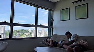 he slips into her swollen ebony pussy cowgirl while she sleeps tattooed beauty