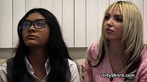 Doctor Pounds Interracial Teen Duo In Therapy