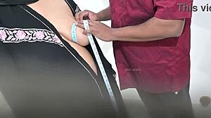 doctor examines hijab lady patient thoroughly in hospital setting with care