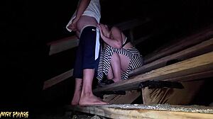 Girlfriend deepthroats on beach then pussy licked public