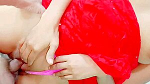 stepmom in red saree bent over fucked doggystyle with dirty hindi talk