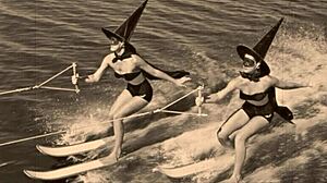 a spooky antique halloween gathering unfolds in retro vintage style with eerie charm