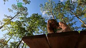 curvy british granny bound in cobra harness flashes huge saggy tits outdoors