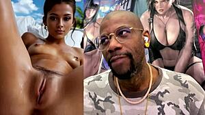 fresh indian teen rubs her clean hairy pussy in gold bdsm chains naked