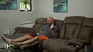 Ghostface milf delivers sloppy halloween handjob on huge cock