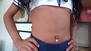 19yo Slim Brazilian Ebony Takes First Double Anal DAP from Big Black Cocks