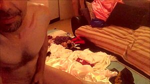 blonde in corset garters stockings geared up for group fuck party