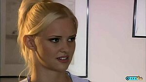 boss rams monster cock into blonde secretary's shaved tight pussy doggystyle hardcore