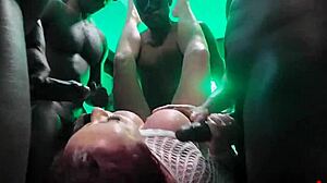 English slut stuffed airtight in wild gangbang with huge cocks everywhere